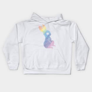 Rainbow magic bunny of the galaxy Kids Hoodie